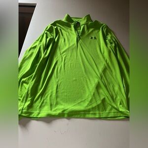 Men’s Under Armour Vibrant Green Quarter Zip Pullover Size XL Loose Fit $4